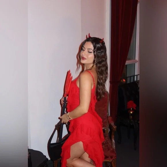 Red Ruffled Dress - Picture 4 of 7